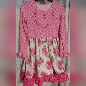 Pink Floral Kids Dress